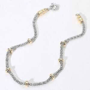 14K Gold Plated Two Tone Mesh Chain Necklace Women’s Fashion Jewelry